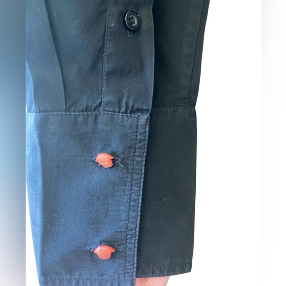 Versace men’s button-down black shirt with orange medusa buttons size 48 - Picture 4 of 8